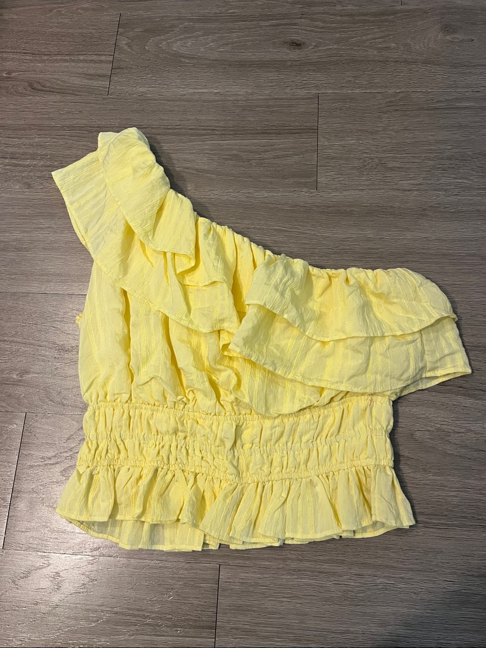 Lush Sunlit Yellow Ruffle Crop Top